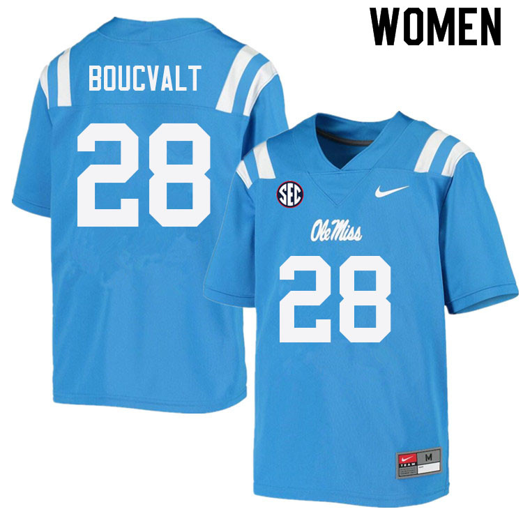 Lex Boucvalt Ole Miss Rebels NCAA Women's Powder Blue #28 Stitched Limited College Football Jersey GYX4158FQ